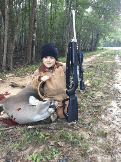 My 6yr old shot his first little 8 pt at 220 yds with a 6.8 you put together for me this year