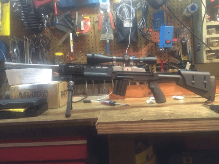 mini 14 Excellent work on the rifle Atlas bipod and 6-18 Leupold mark AR