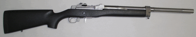 Ruger Mini 14 - 1 OD x 22 Long Bull barrel with fluting front & rear of gas block.